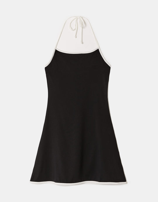 Short Dress with Open Back | Black