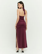 Long Dress with Slit | Bordeau