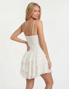 Lace Ruffle Mini Dress | Off White