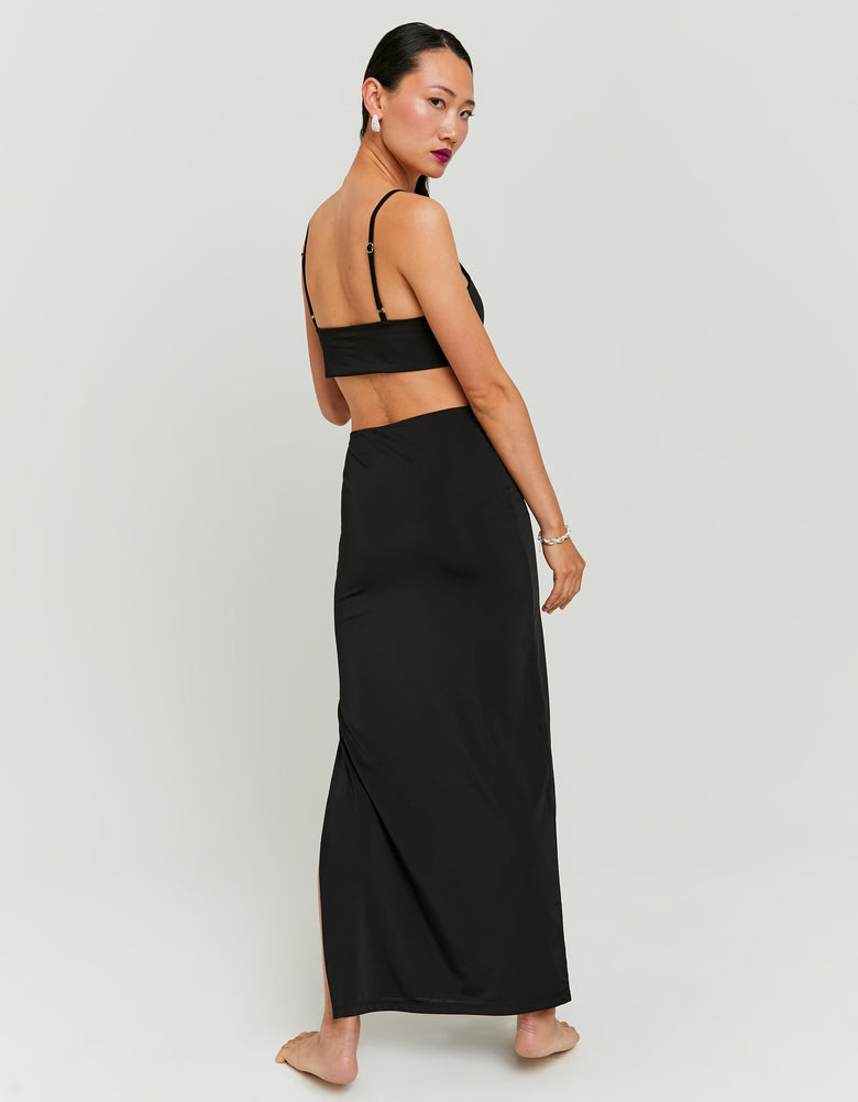 Long Dress with buckle | Black
