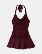 Backless Mini Dress | Burgundy