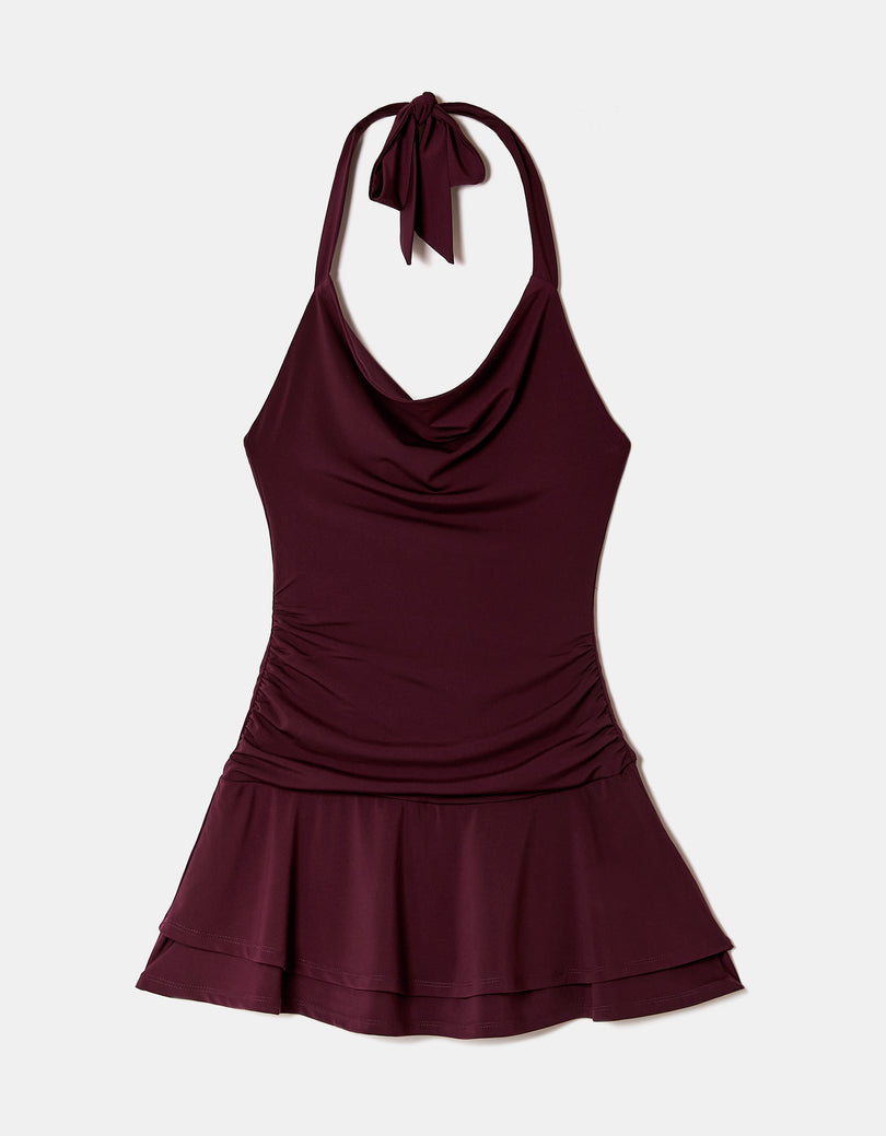Backless Mini Dress | Burgundy