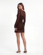 Crochet Midi Dress | Brown