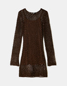 Crochet Midi Dress | Brown