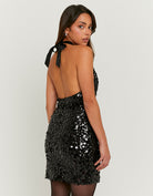 Mini Dress in Sequin | Black