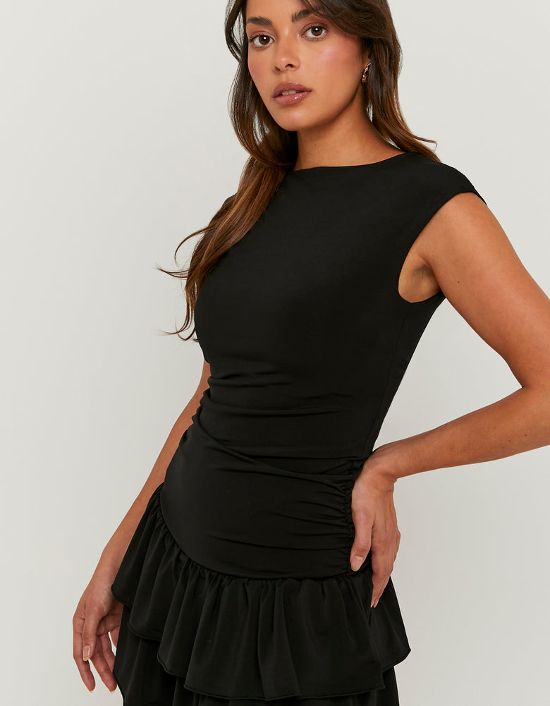 Dress with Ruffles | Black