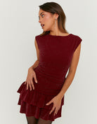 Dress with Ruffles | Bordeau