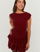 Dress with Ruffles | Bordeau