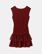 Dress with Ruffles | Bordeau