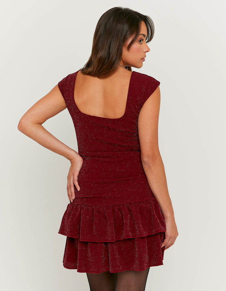 Dress with Ruffles | Bordeau