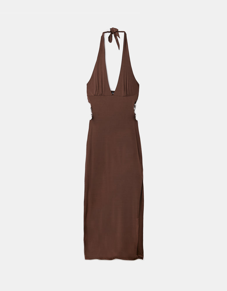 Long Dress With cut outs | Dark Red