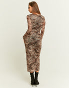 Leo Print Long Dress with Side Slit | Leo Print