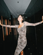 Leo Print Long Dress with Side Slit | Leo Print
