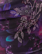 Printed Mesh with Strass dress | Purple