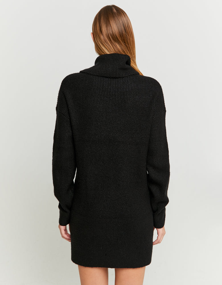 Dress with Loose Turtle Neck | Black