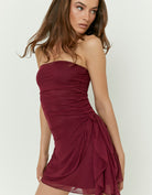 Rushed Mini Dress | Burgendy
