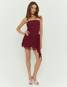 Rushed Mini Dress | Burgendy