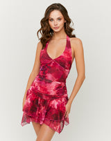 Backless Short Dress | Floral Print