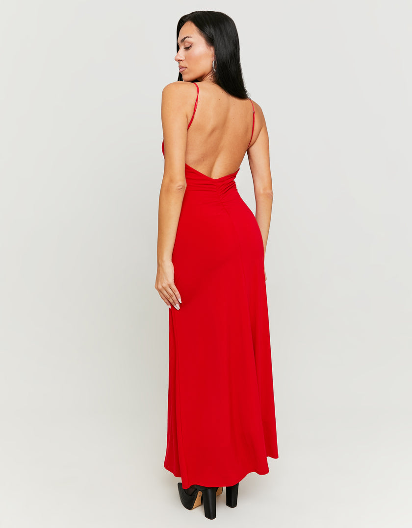 Backless Maxi Dress | Red