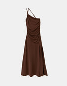 Brown Draped Dress | Brown