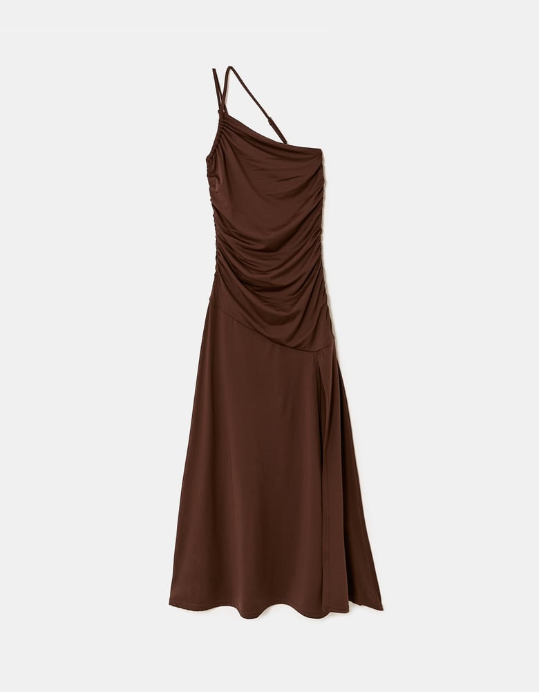 Brown Draped Dress | Brown