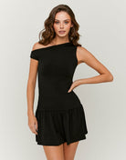 Asymmetric Short Dress | Red