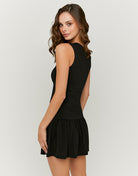 Asymmetric Short Dress | Black