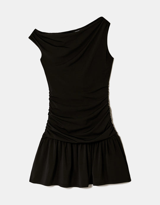 Asymmetric Short Dress | Red