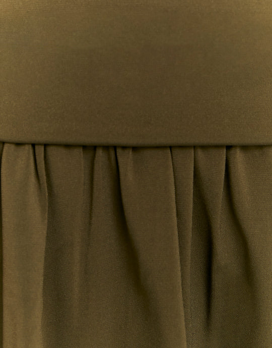 Asymmetric Short Dress | Kaki