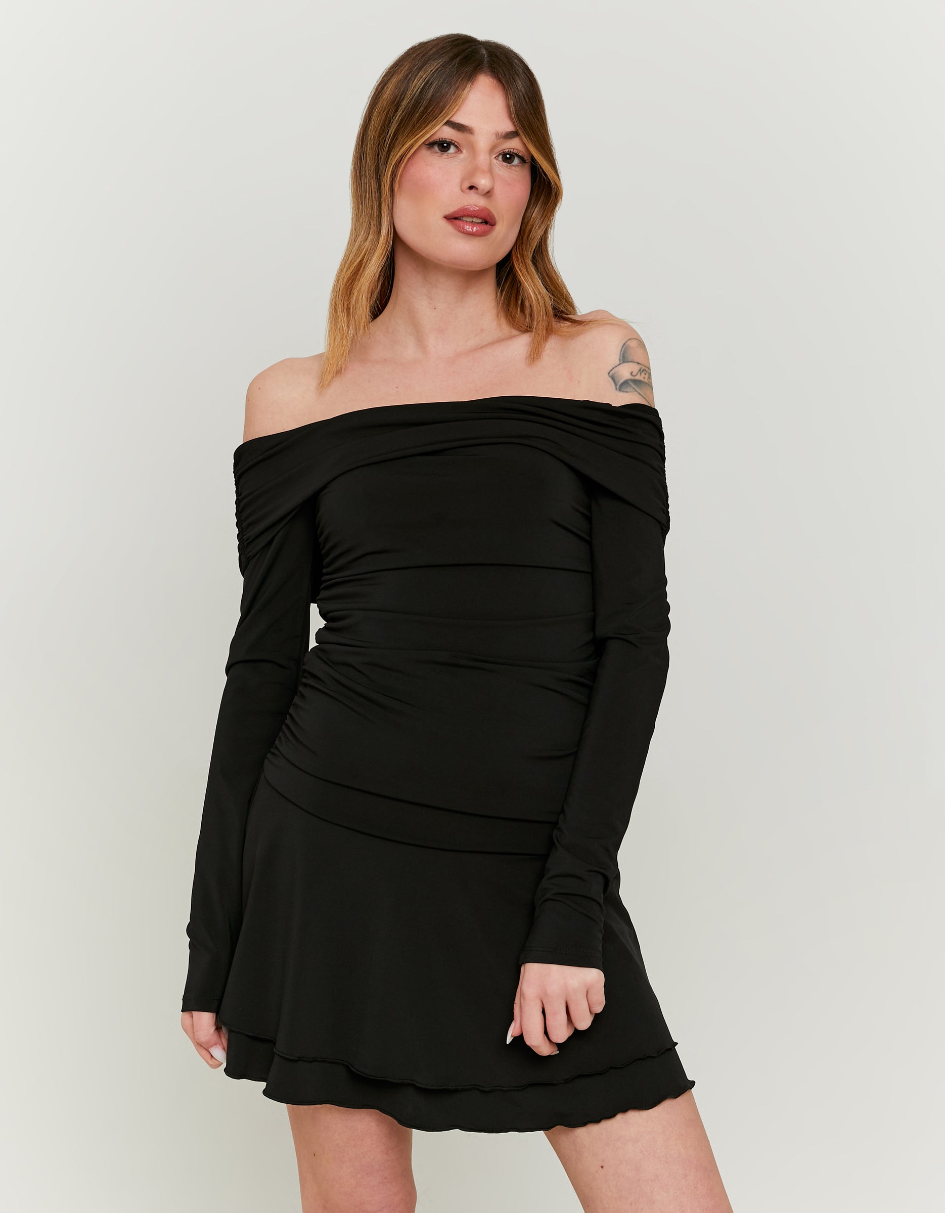 Off Shoulder Mini Dress | Black