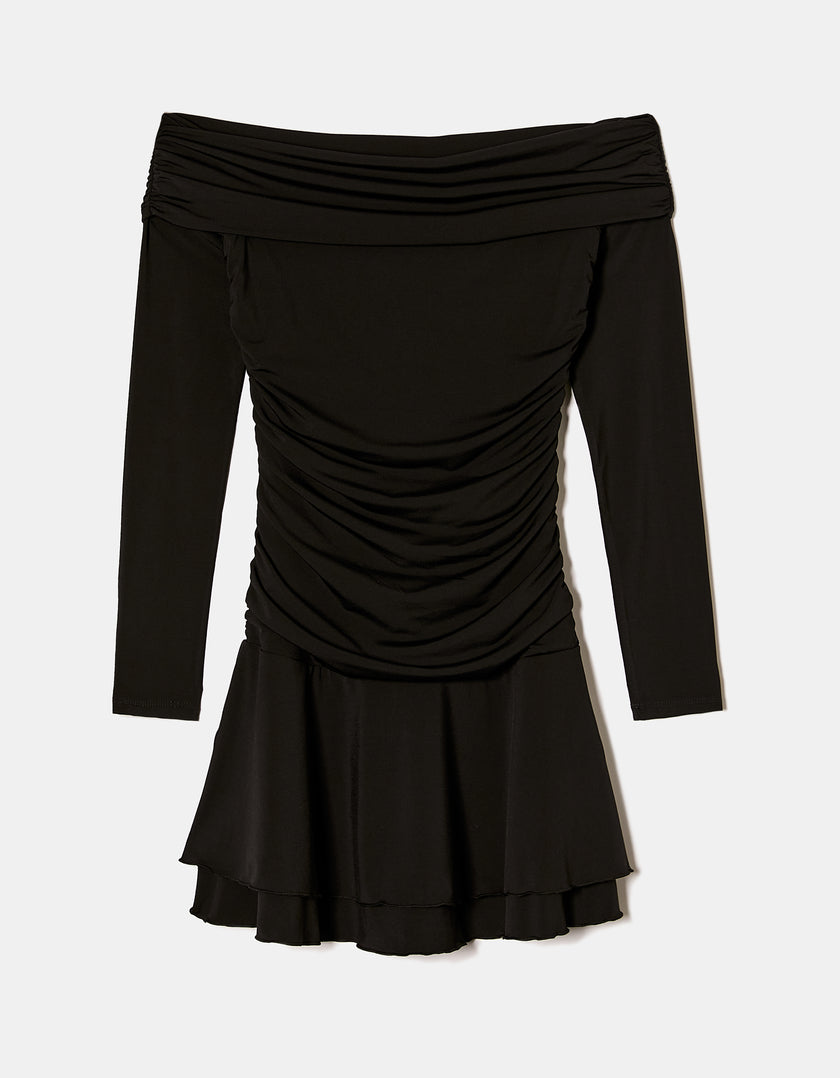 Off Shoulder Mini Dress | Black