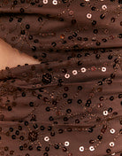 Sequined Maxi Dress | Brown
