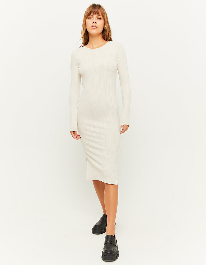 Fitted Midi Dress | Cream