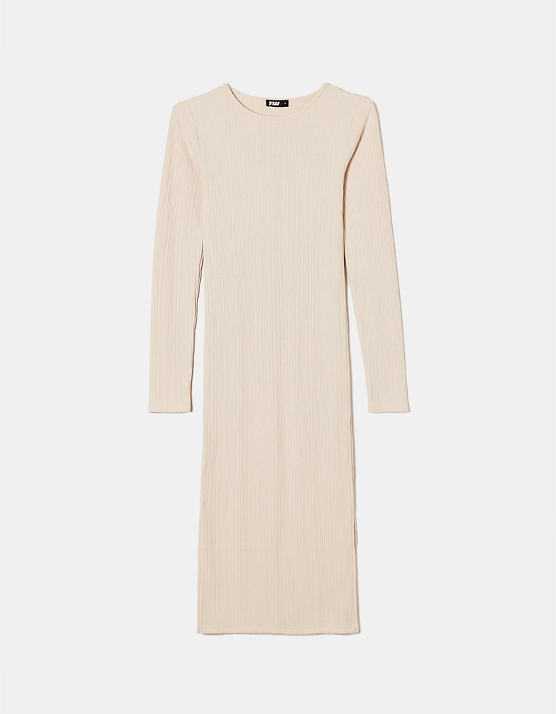 Fitted Midi Dress | Cream
