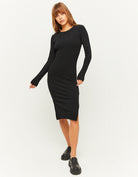Fitted Midi Dress | Black