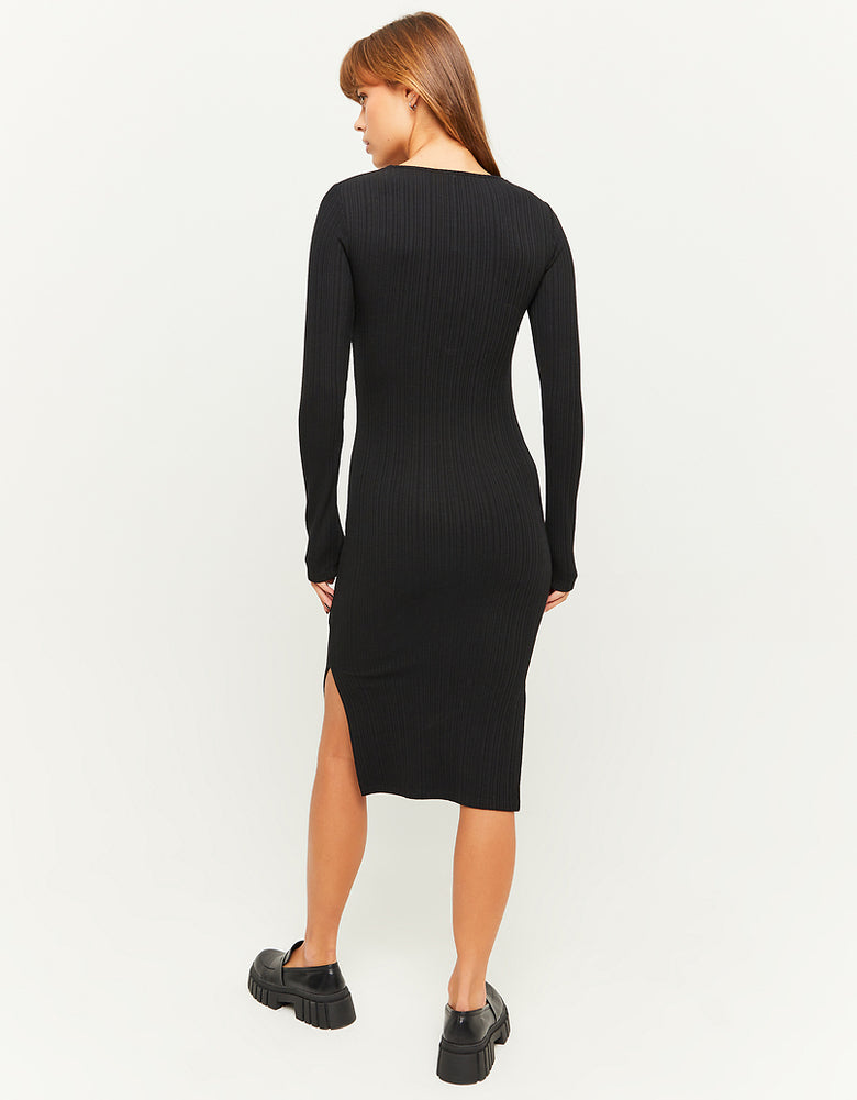 Fitted Midi Dress | Black