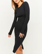 Fitted Midi Dress | Black