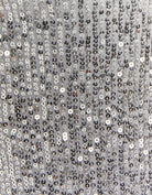 Sequins Midi Dress with Slit | Silver Sequins