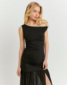 Maxi Dress with Side Slit | Black