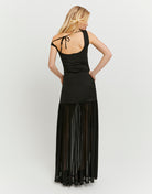 Maxi Dress with Side Slit | Black