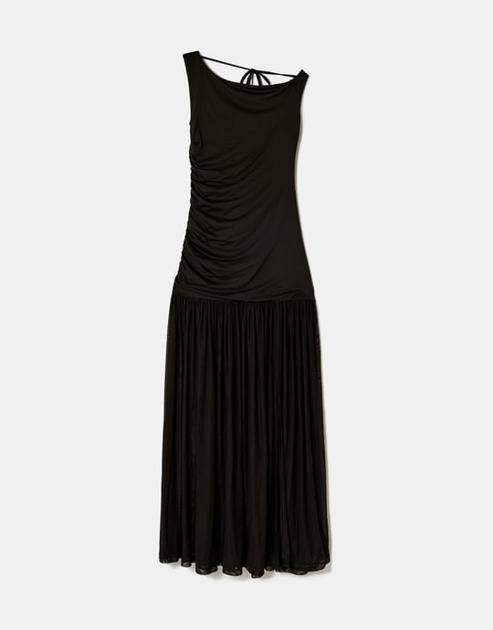 Maxi Dress with Side Slit | Black