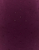 Knitted Backless Mini Dress with Strass | Purple