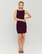 Knitted Backless Mini Dress with Strass | Purple