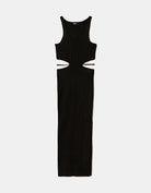 Knitted Dress with Lace Up | Black