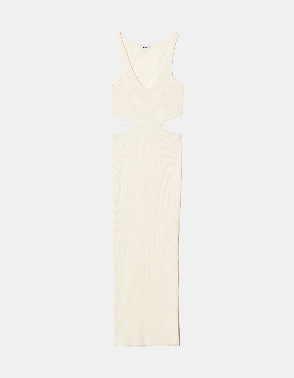Knitted Dress with Lace Up | Off White