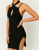 Cut Out Mini Dress | Black
