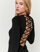 Mini Dress with Ruffles | Black