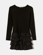 Mini Dress with Ruffles | Black