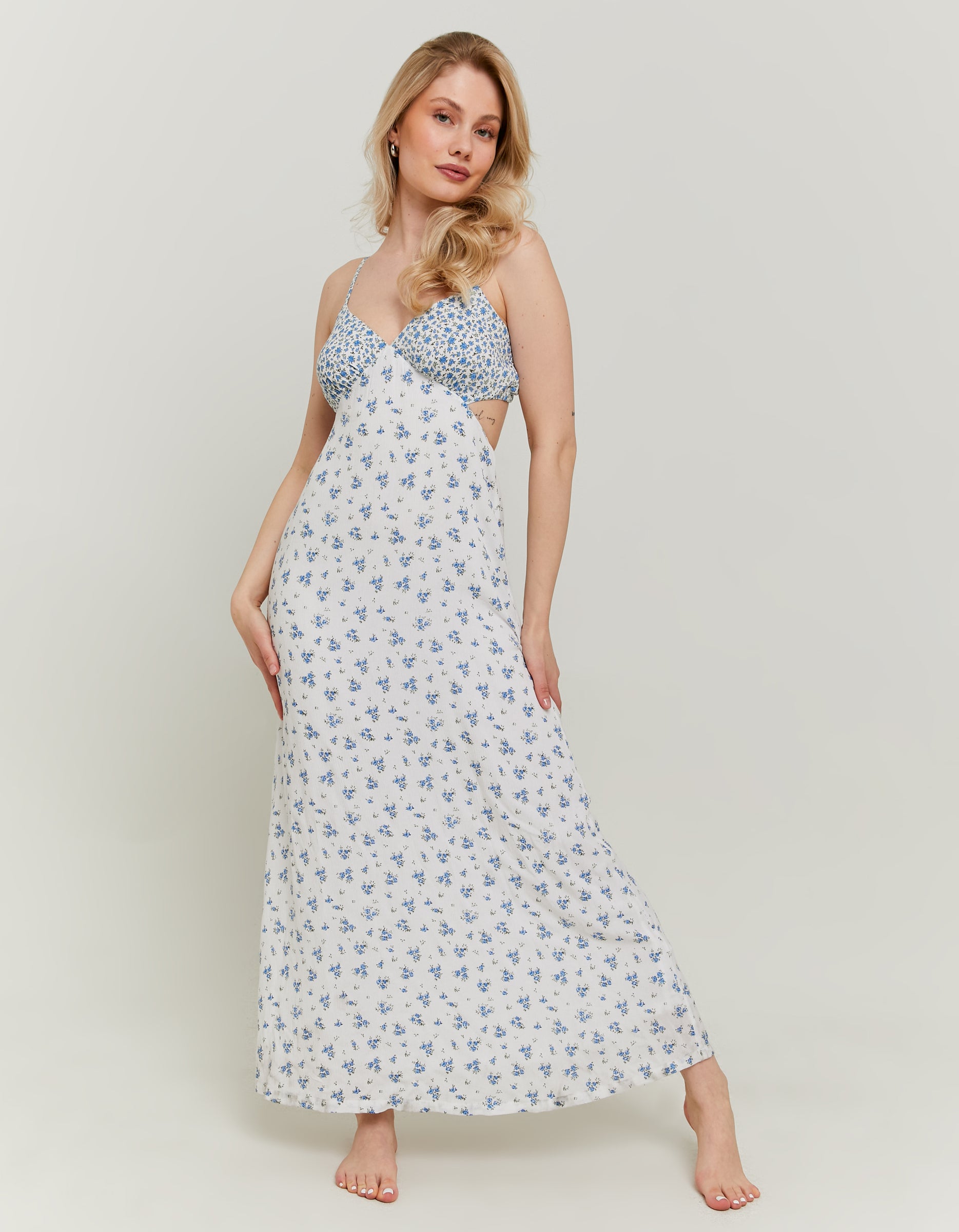 Floral Bambula Long Dress | Multicolor