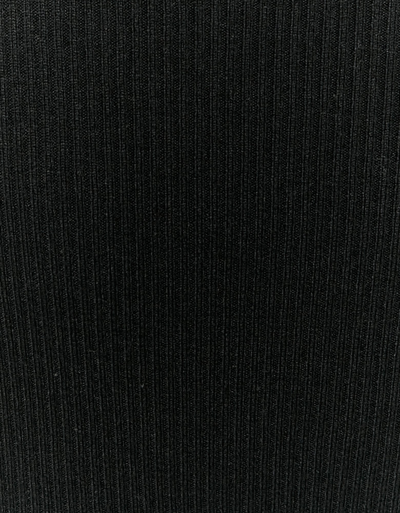 Maxi Knitted Dress with Slit | Black